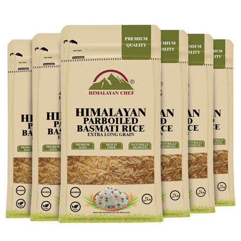 Himalayan Chef Parboiled Basmati Rice - 2lbs | Pack of 6